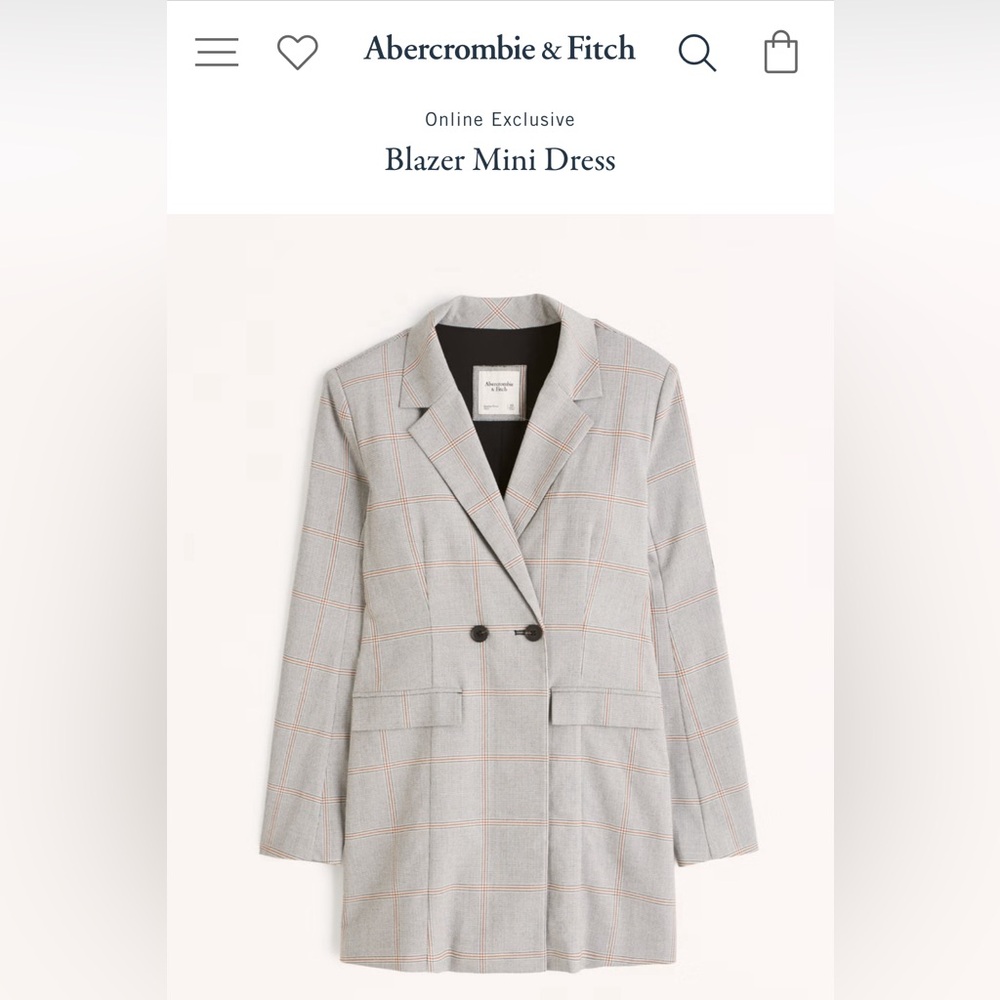 Abercrombie grey plaid blazer dress